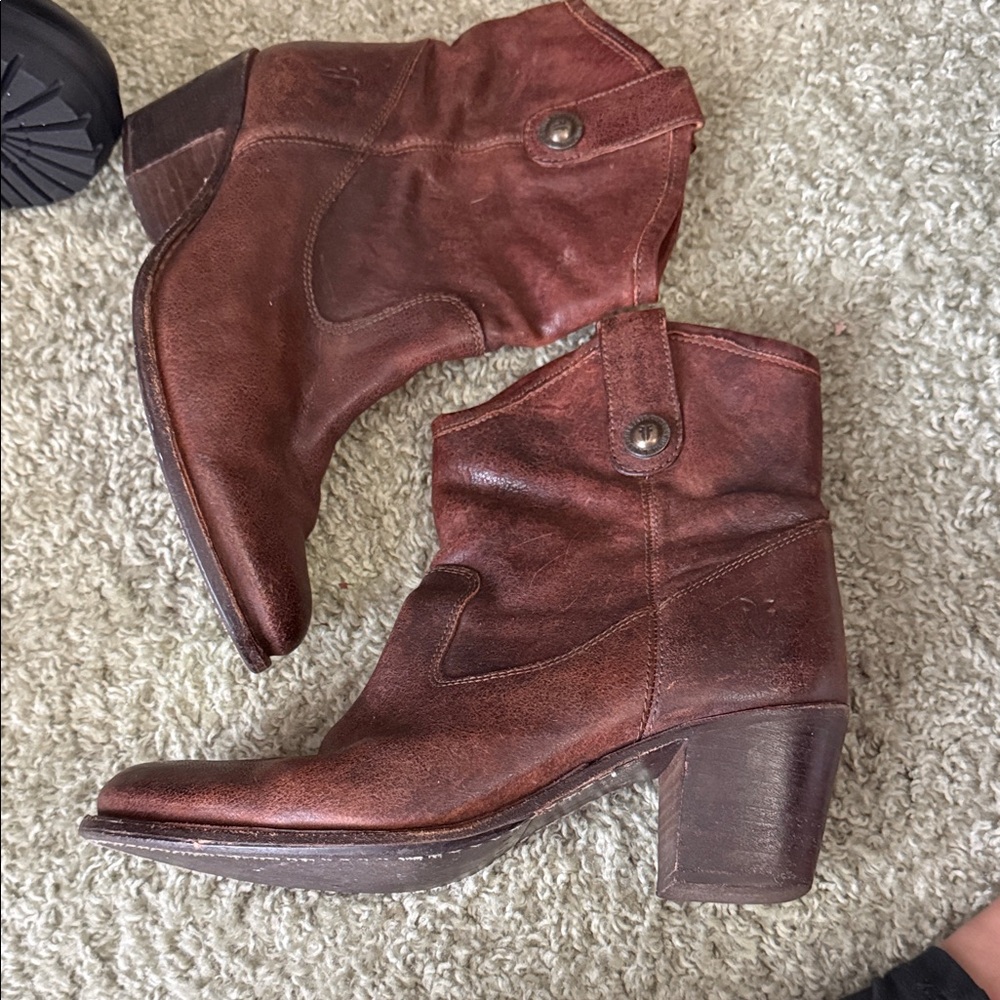 Frye Rustic Brown Ankle Booties - image 1
